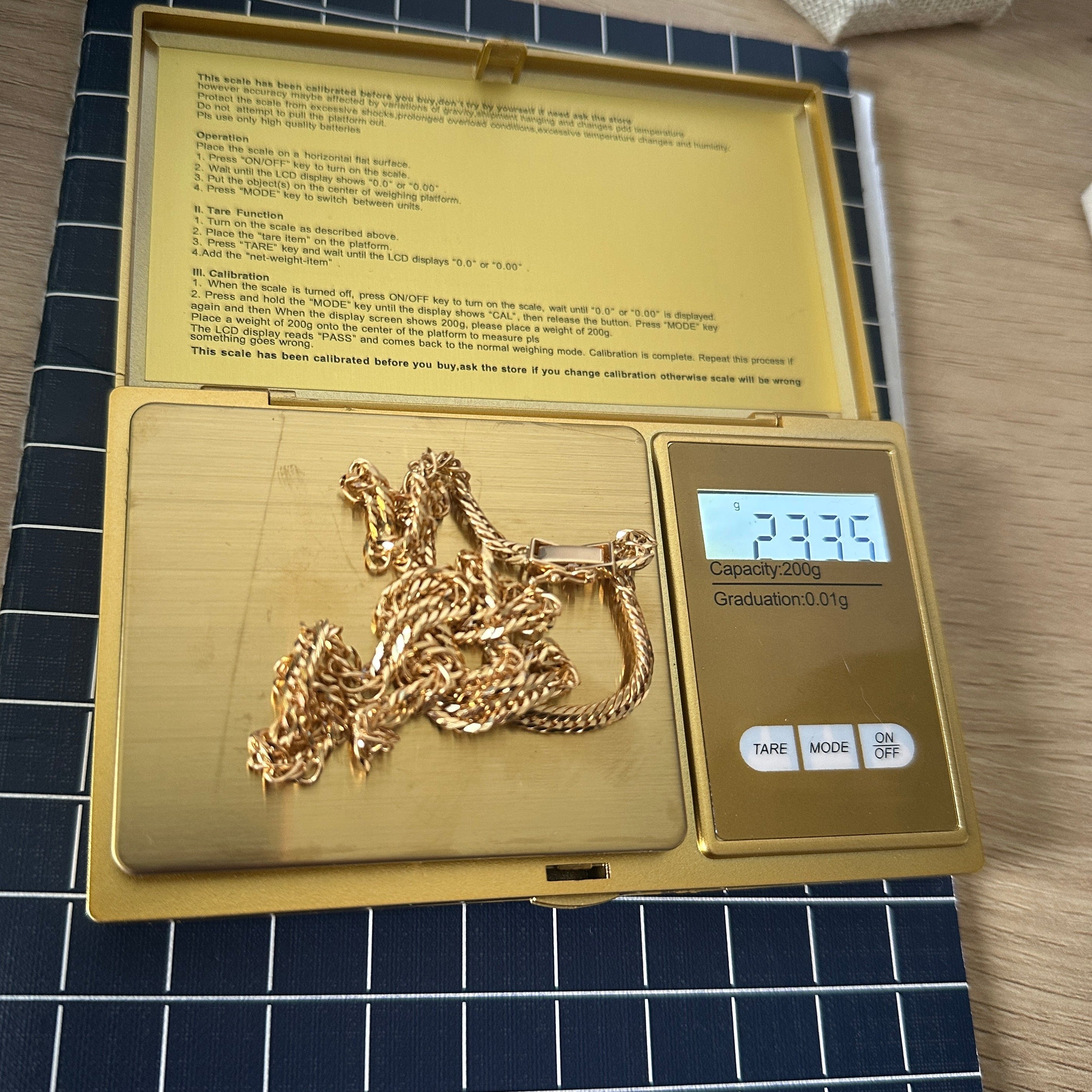 K18 Japan Gold - 12 Cut Necklace in Yellow Gold Settings (23.35g) size 18inches