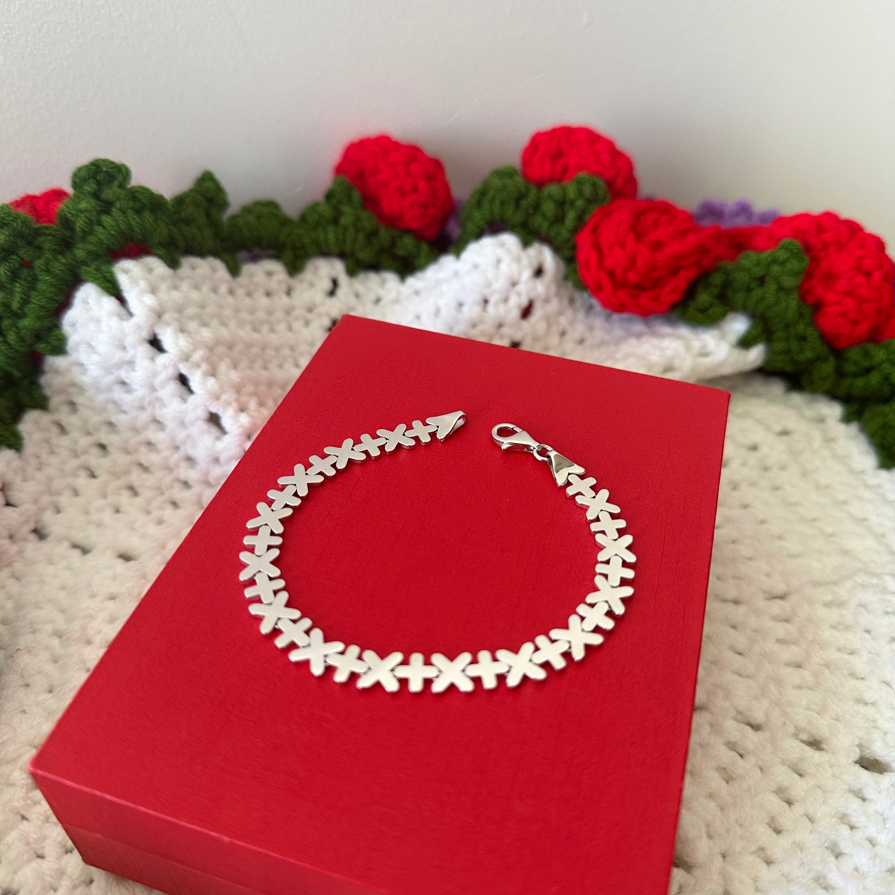 18k Gold - Bracelet in White Gold Settings size 17.5cm (7.6g)