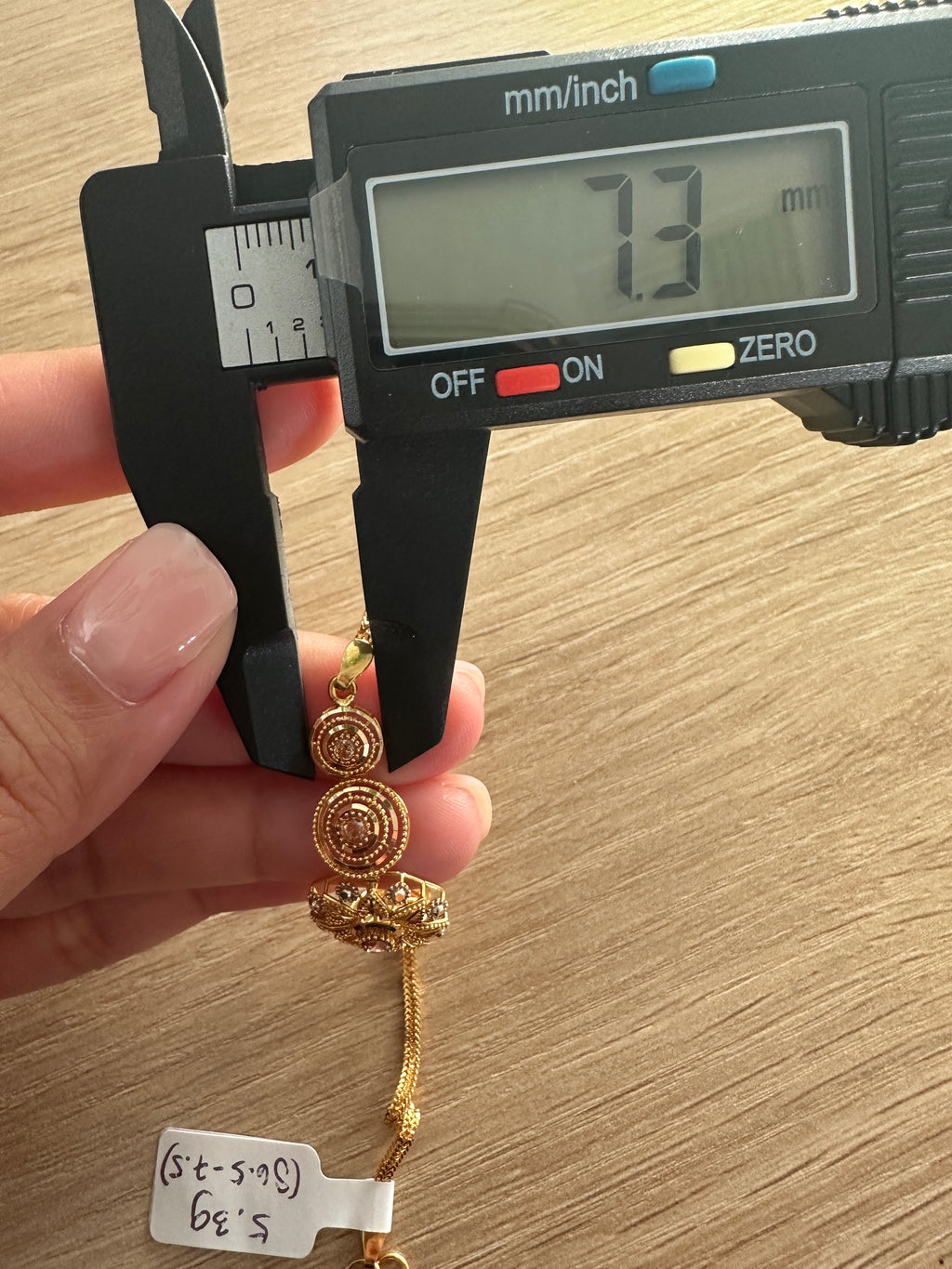 21k Gold - Flower Bracelet adjustable from size 17-19.5cm (5.3g)