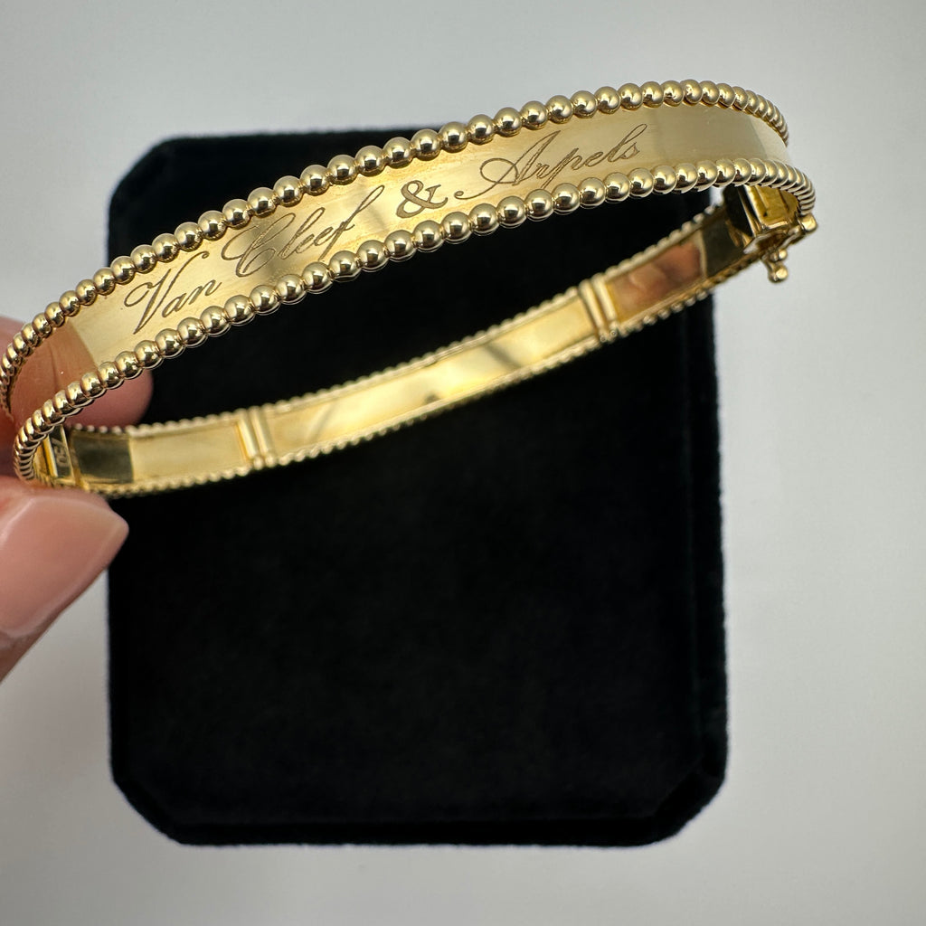 18k Gold - VCA Inspired Bangle in Yellow Gold Settings (10.03g) size 17cm