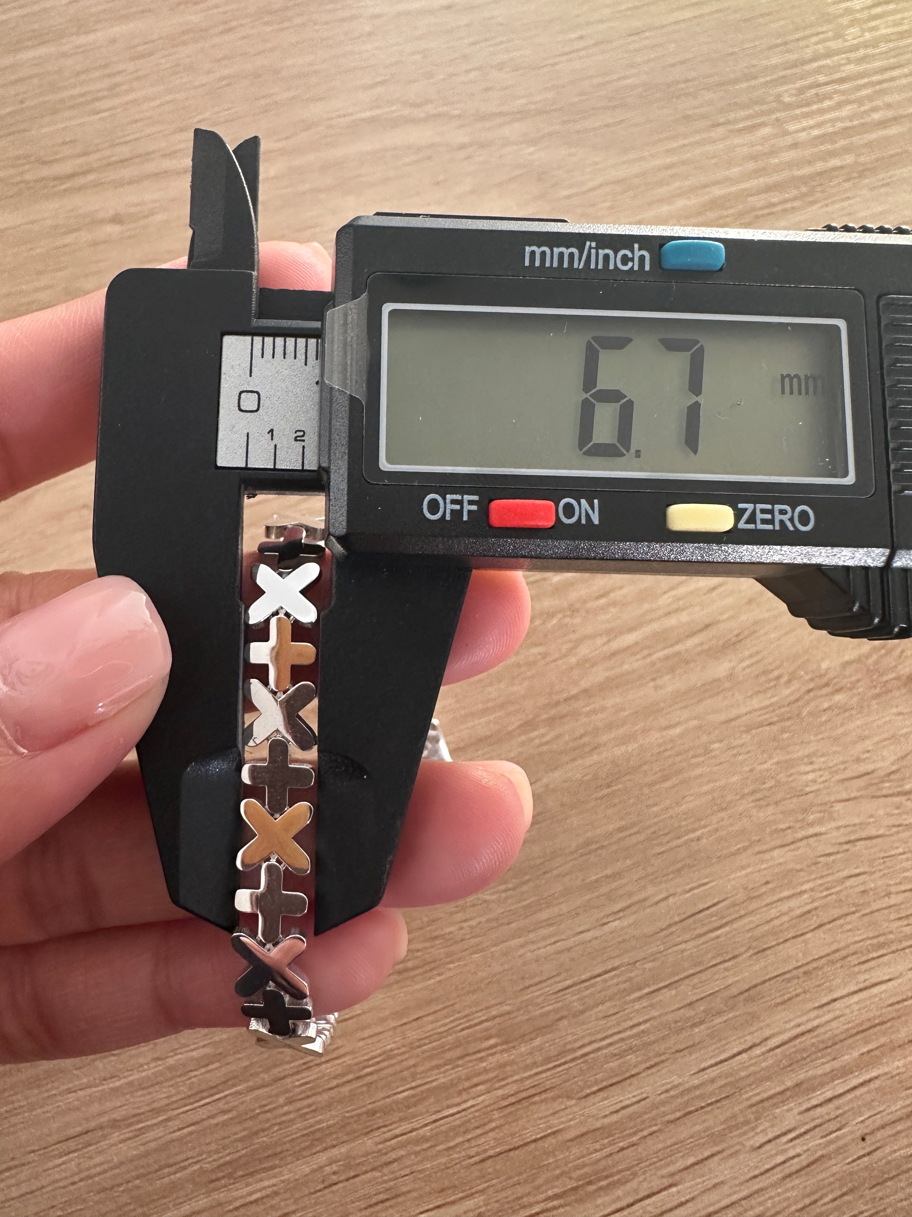 18k Gold - Bracelet in White Gold Settings size 17.5cm (7.6g)