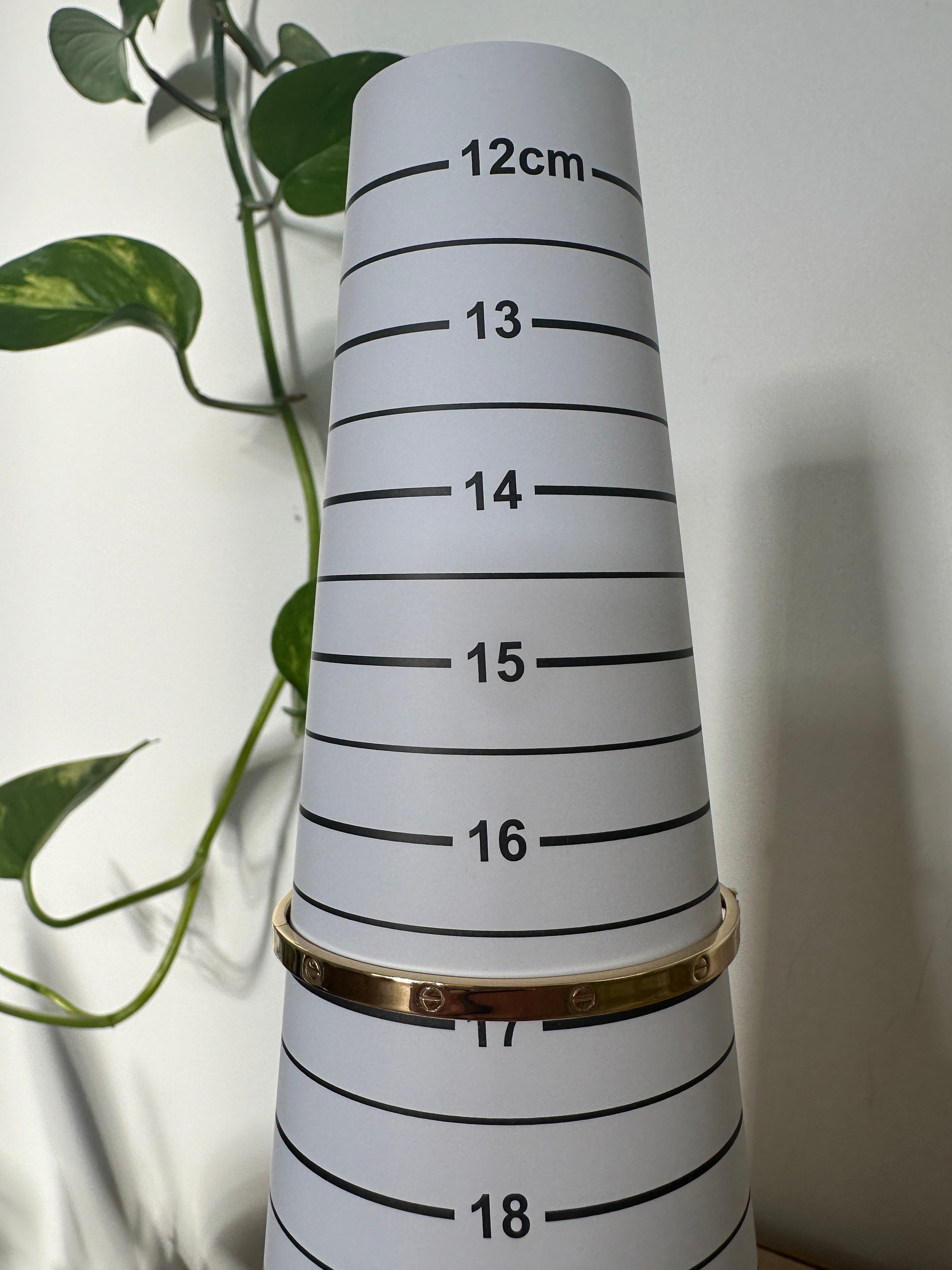 18k Gold - Cartier Inspired Bangle Screw Type in Yellow Gold Settings (5.65g) 17cm