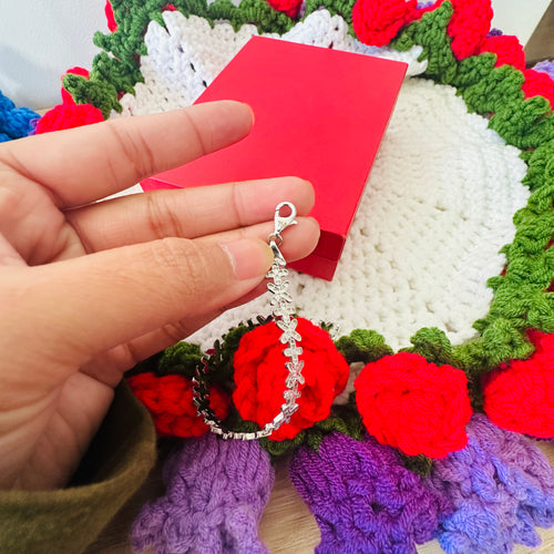 18k Gold - Bracelet in White Gold Settings size 17.5cm (7.6g)