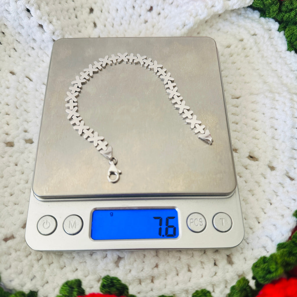 18k Gold - Bracelet in White Gold Settings size 17.5cm (7.6g)