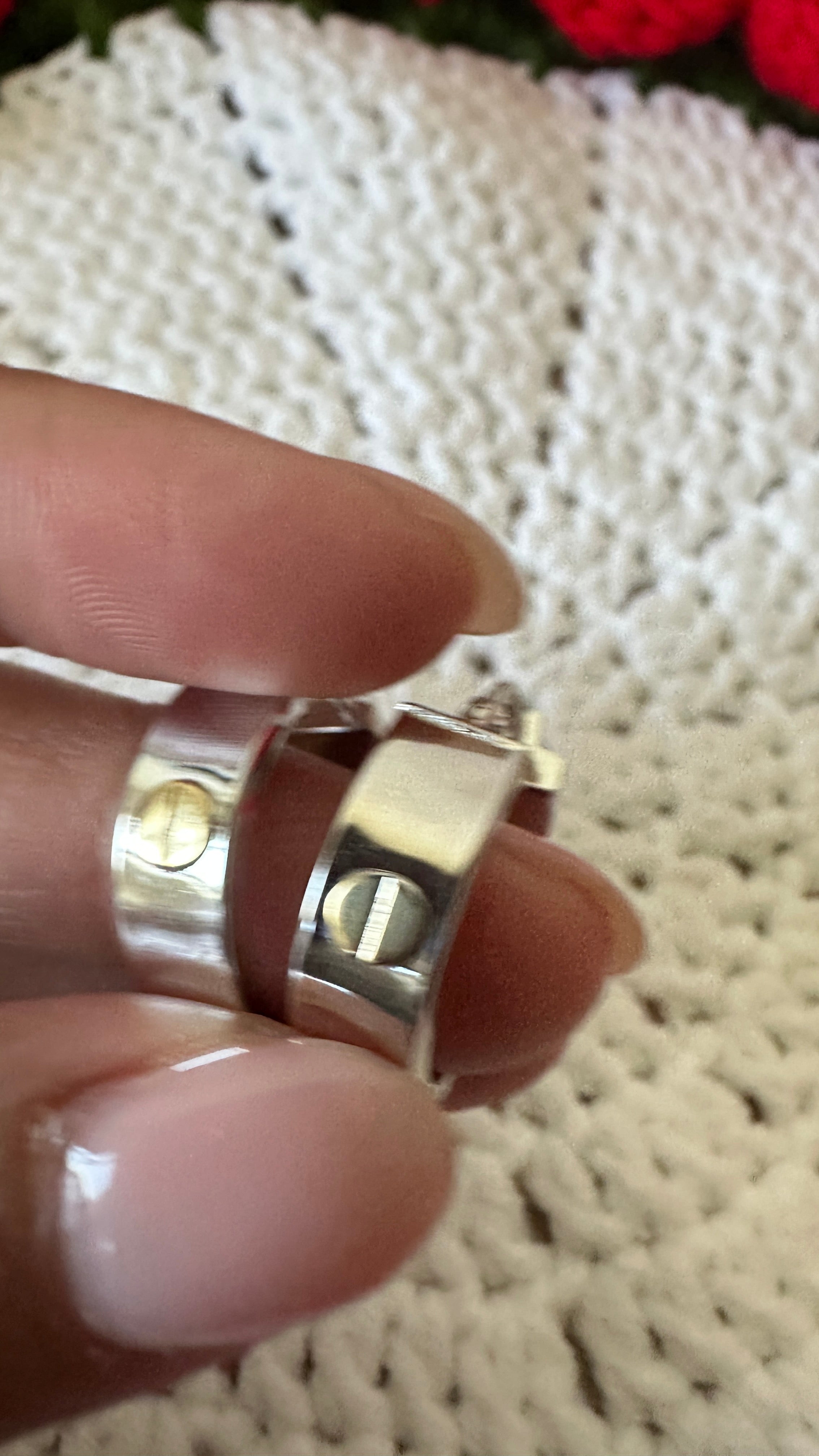 18k Gold - Hoop Earrings in White Gold Settings (3.6g)